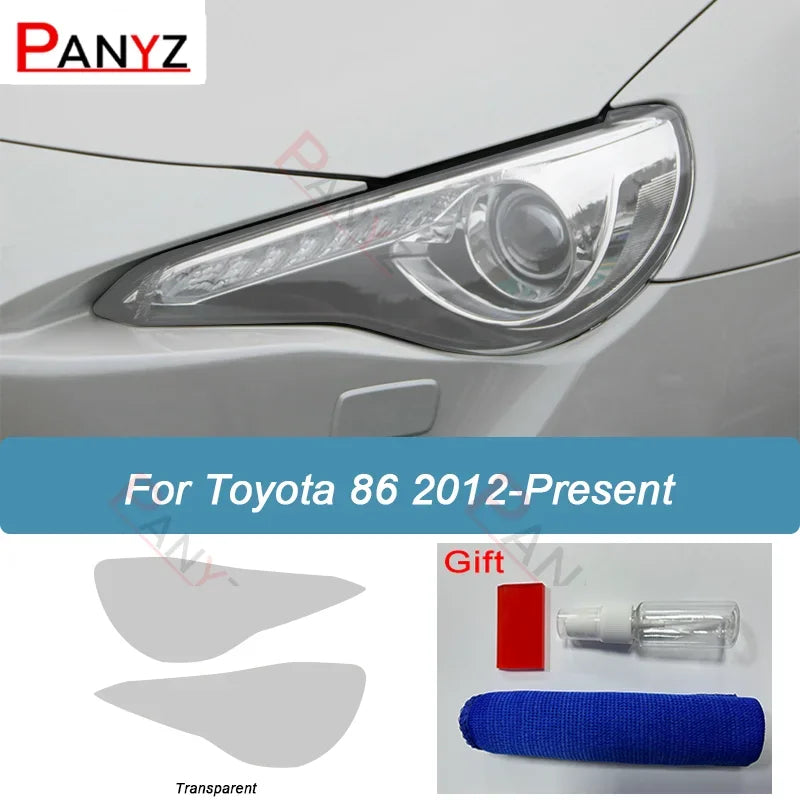 For Toyota 86 GT86 2012-Present Car Headlight Protective Film Smoked Black Tint Wrap Vinyl Transparent TPU Sticker