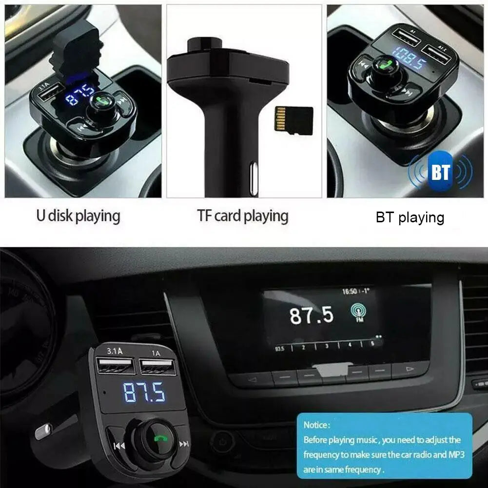 1/3/5PCS Car Bluetooth FM Transmitter Wireless Radio Adapter For Auto Music Stereo Player Dual USB Fast Charger For Smart Phone