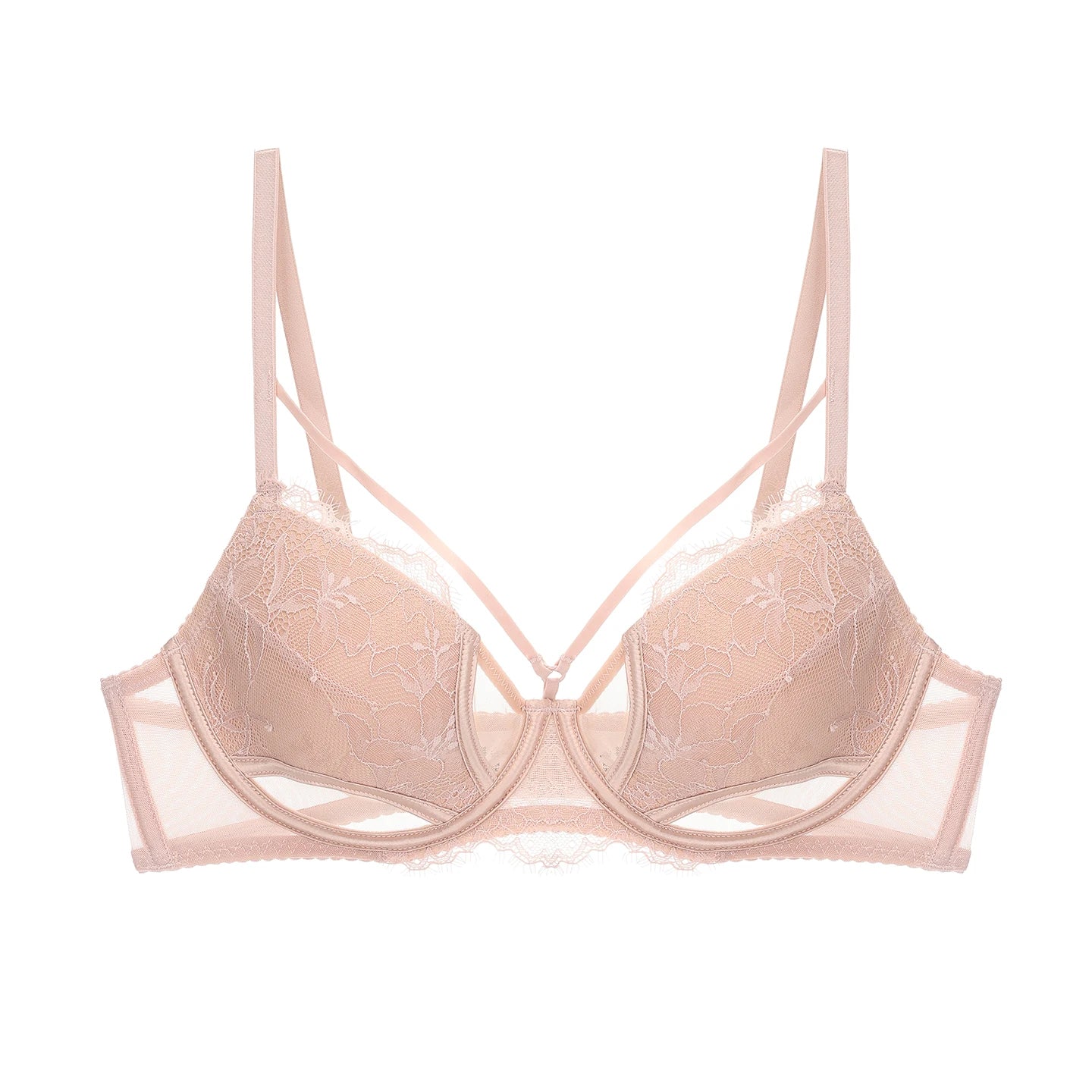 French Inspired Minimizer Bra Plus Size, Anti Sagging Lace Bralette, Sheer Sexy Tuhsy Lingerie Set Wireless Comfort Fall Winter