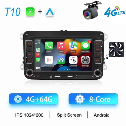 2Din Car Radio Android for Volkswagen Golf 5 6 Polo Passat B6 B7 CC Skoda Jetta Universal Multimedia Carplay Wifi GPS Navigation