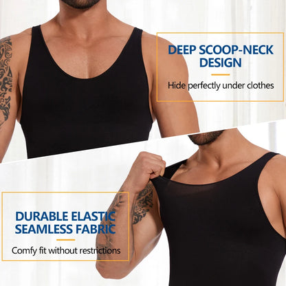 Mens Sleeveless Full Body Shaper Underwear Slimming Compression Seam-free Bodysuit Shapewear Tummy Control Fajas Para Hombres