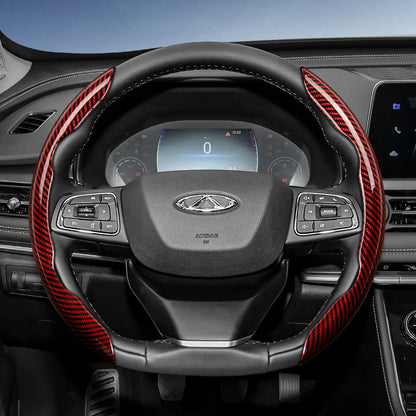 Suitable for Chery Carbon Fiber Texture Steering Wheel Cover with Segmented Quick-Release Design, Durable, for Models Such as Tiggo 2 3 4 7 8 9 Pro Max Csh Arrizo 6 Cross C5 J6 E5 Omoda 5 Gt Eq7
