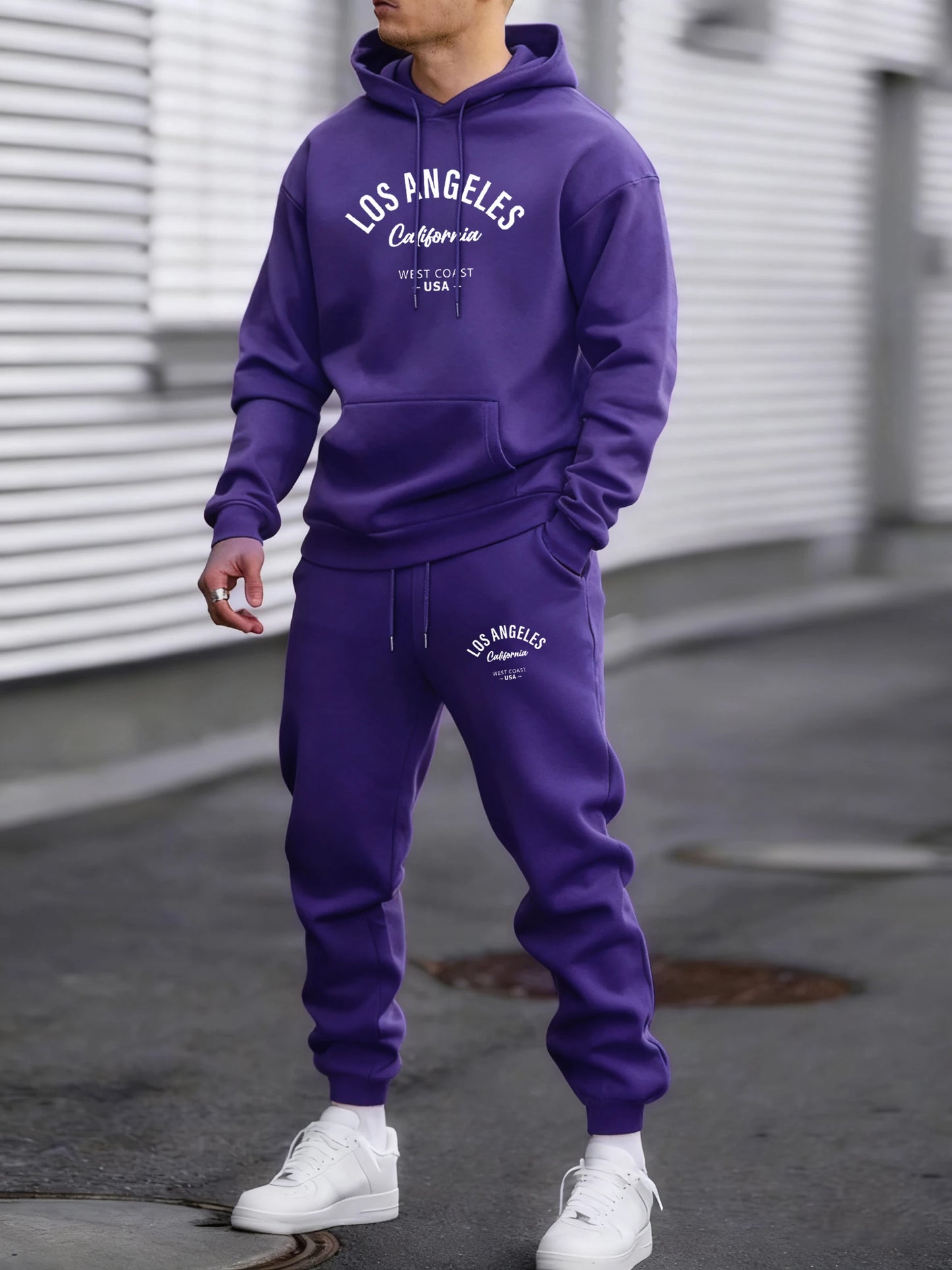 Famous Usa City Of California Print Tracksuit Men Street Pants Fashion Hoodies Fleece Loose Clothes Unisex Autumn Warm Top
