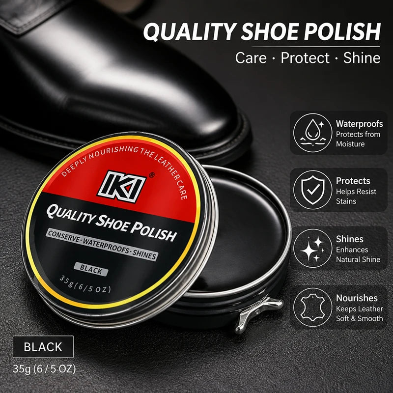 Black Shoe Wax for Leather Shoe Care Gloss Enhancement And Extended Lifespan Aesthetic Polishing Agent for Footwear