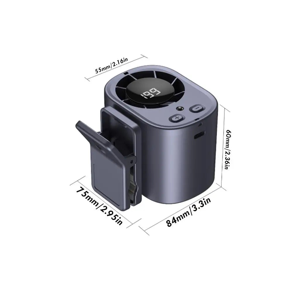 LED Digital Display Cooling Function Car Clip-on Mini Fan Portable Car Electric Fan USB Charging Mute Powerful Airflow Clip Fan