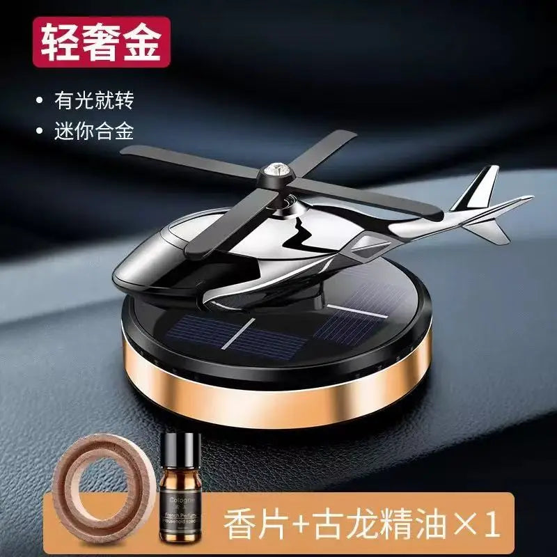 Solar Car Helicopter Propeller Fragrance Auto Interior Accessories for Men Women Car Perfume Decoration
