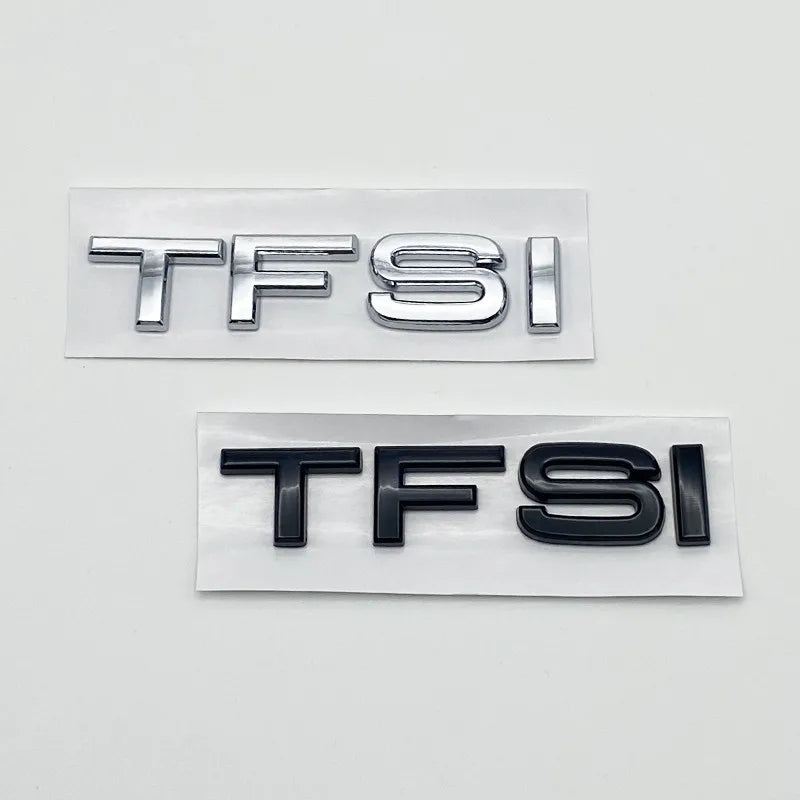 3D Chrome Glossy Black ABS TDI TFSI Car Rear Emblem Sticker for Audi A1 A3 A4 A5 A6 A6L A7 A8 S3 S6 Q3 Q5 Q7 TT S RS