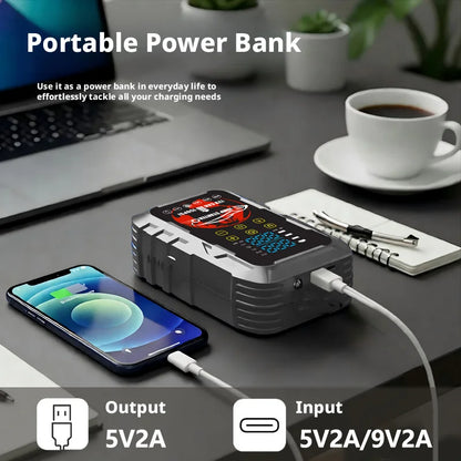 All-in-One Car Jump Starter with Digital Tire Inflator, Built-in Air Pump and Battery Booster, 12V Portable Power Bank for Gas.