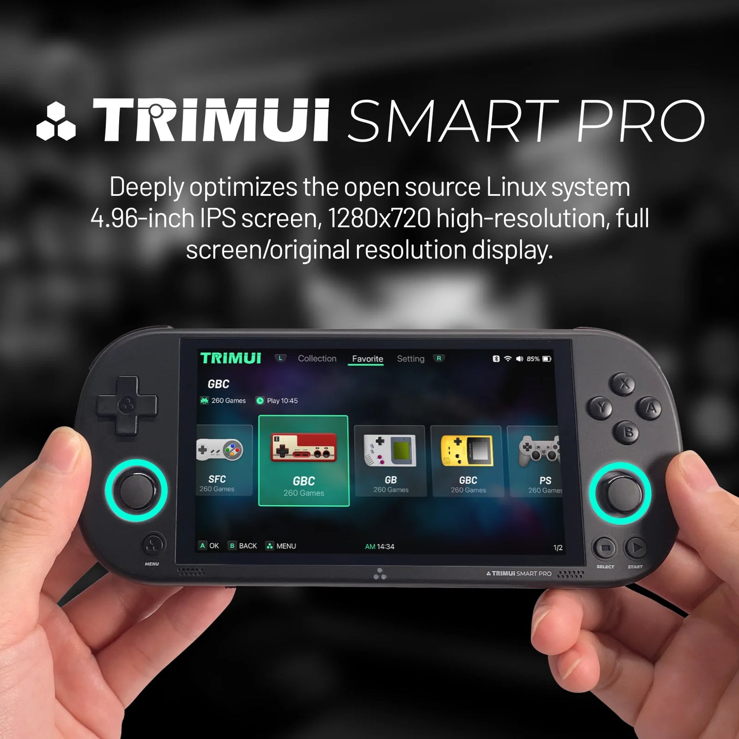 TRIMUI SMART PRO Open Source Linux Handheld Gaming Console 4.96" IPS Screen RGB Retro Emulator Player Gift for Gamers