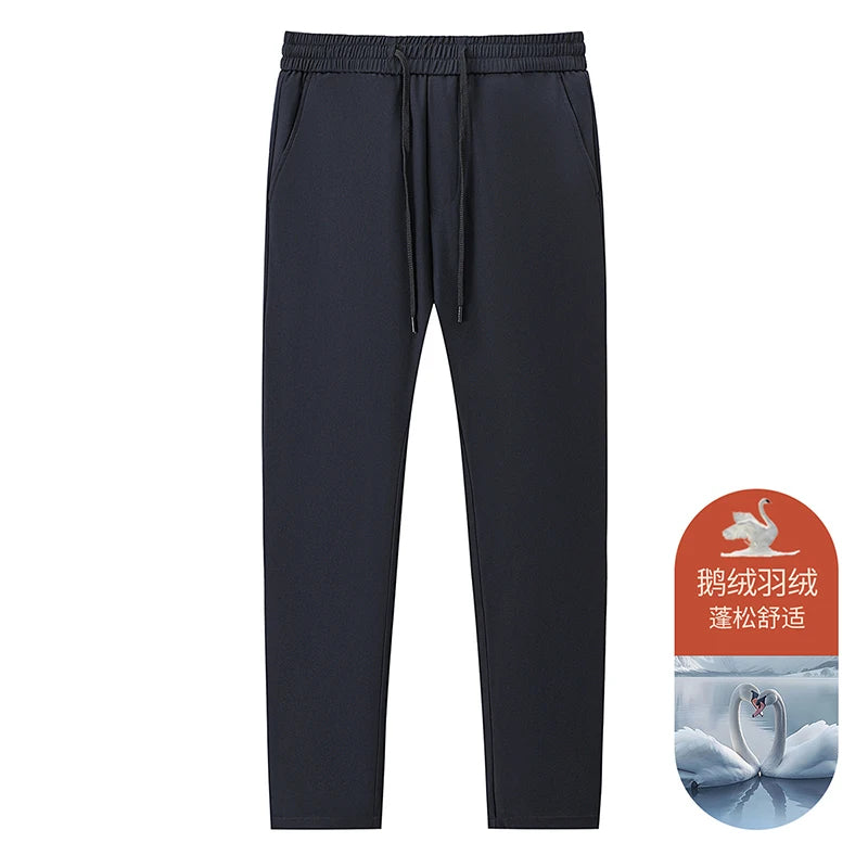 90% Goose Down Trousers High Quality Winter Detachable Keep Warm Pants Male Elastic Waist Thermal Trousers