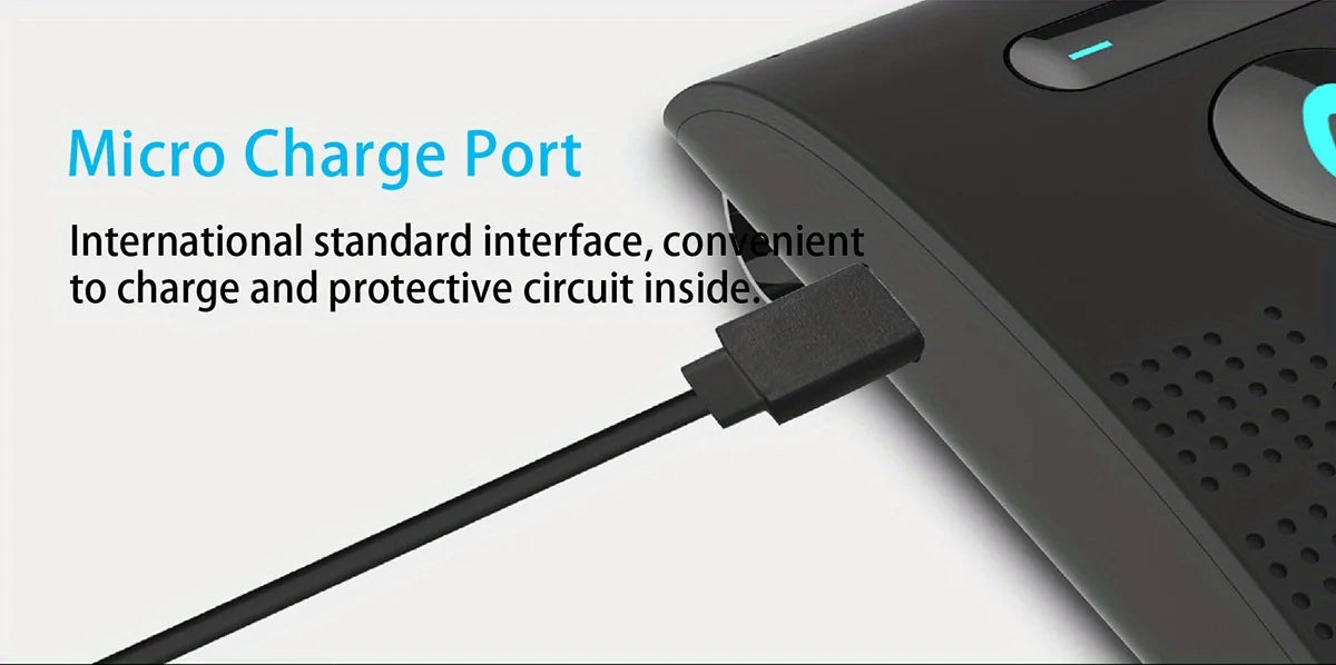 Wireless Bluetooth Hands-Free Car Kit with Sun Visor Speakerphone for Multi-Point Calls