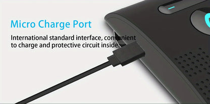 Wireless Bluetooth Hands-Free Car Kit with Sun Visor Speakerphone for Multi-Point Calls