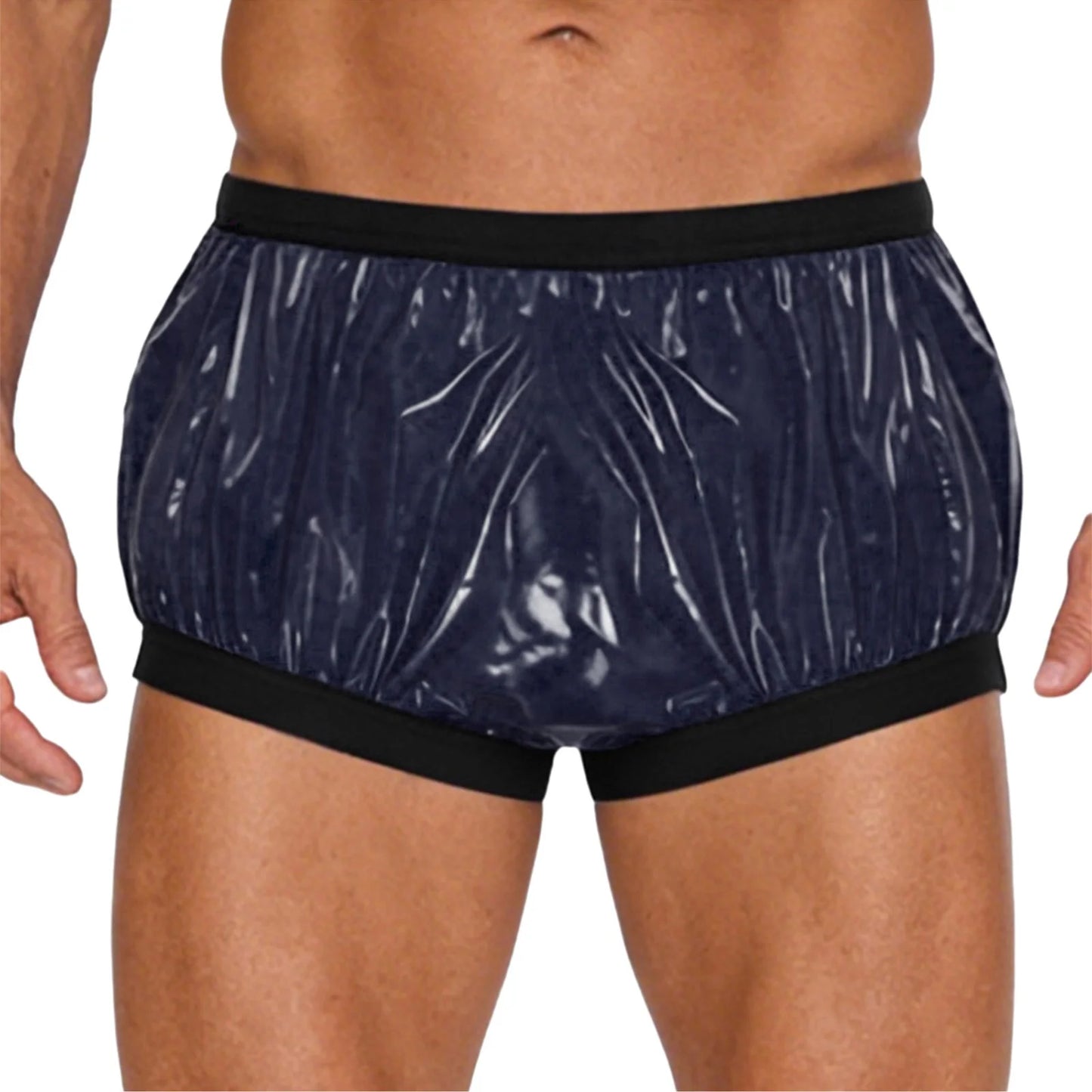 Mens Waterproof Diaper Cover Panties Elastic Waistband Glossy Briefs Leakproof Elderly Special Needs Adaptive Underwear Swimwear