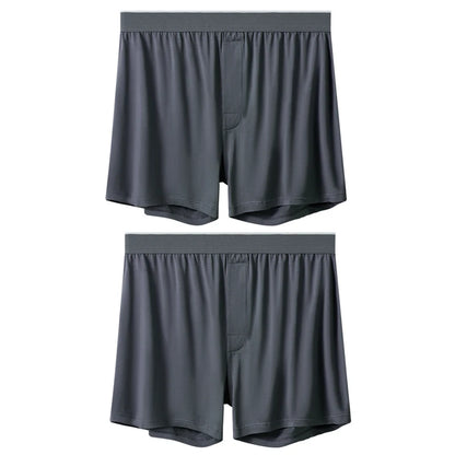 2pcs Men Modal Underwear Male Soild Casual Boxer Shorts Elastic Waistband Button Man Boxer Underwear Comfortable Shorts for Home