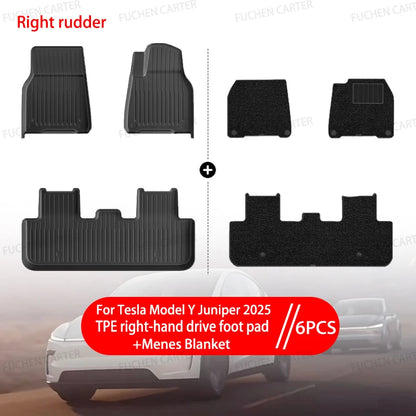 Car Floor Mats for Tesla NEW Model Y Juniper 2025+ Car Four Seasons Waterproof Non-slip Floor Mat TPE Special Car Accessories