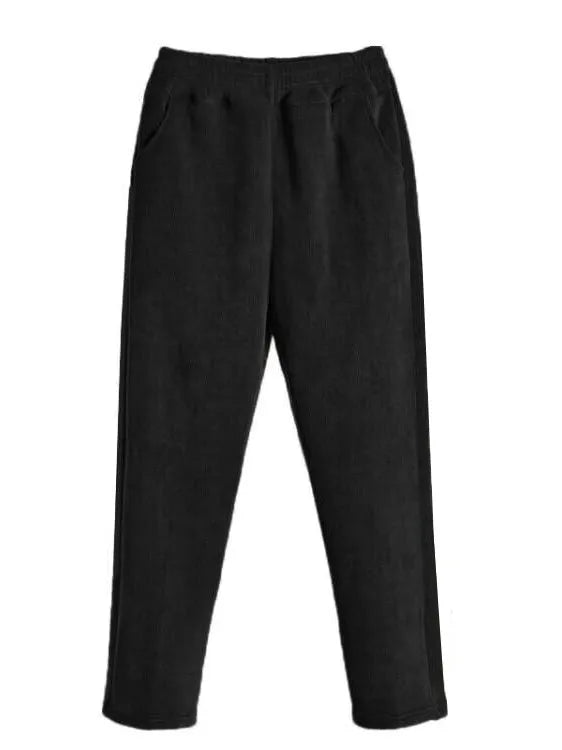 High Waist Fleece Lined Corduroy Harlan Pants Straight Leg Warm Women's Casual Trousers Autumn Winter New Arrival