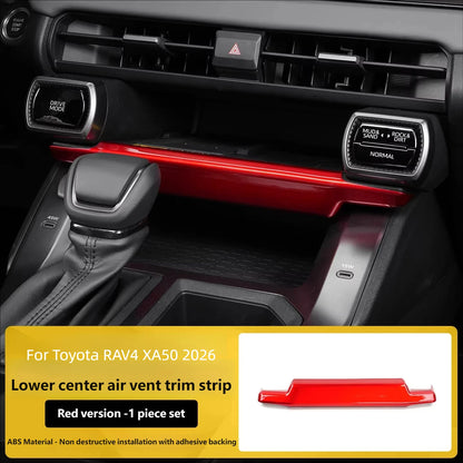 For Toyota RAV4 XA60 2026 ABS Red Gear Shift Cover Trim Central Control Strip Air Outlet Trim Interior Decoration Accessories