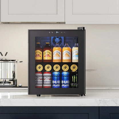 Beverage Refrigerator Cooler 60 Cans 1.63 Cu.Ft Small Refrigerator for Beverages and Wine Ideal for Home Bar or Office