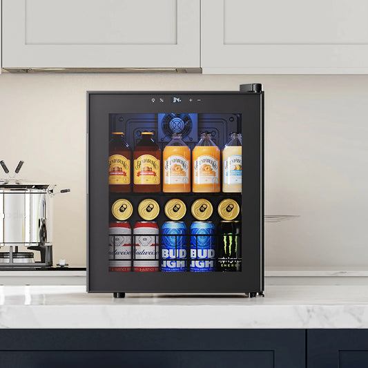 Beverage Refrigerator Cooler 60 Cans 1.63 Cu.Ft Small Refrigerator for Beverages and Wine Ideal for Home Bar or Office