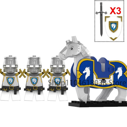 Green Dragon Raven Knights Shield Action Figures MOC Medieval Ancient Knights Scene Building Block Creative Toys for Children