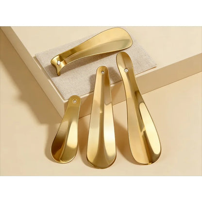 Pure Copper Straight-handle Hanging Comfortable Shoehorn Portable for Home Use Metal Smooth Durable and Sturdy Shoehorn