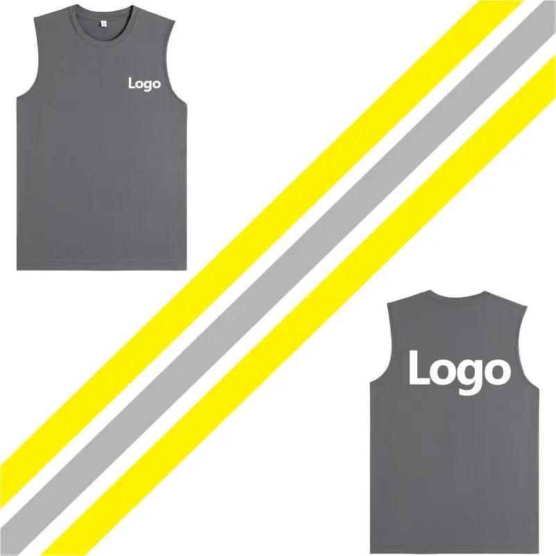 High Quality Sleeveless Cotton T Shirt Custom Print Embroidery Personal Design Company Team Logo Men And Women Tops