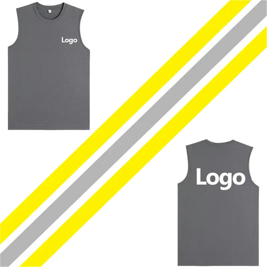 High Quality Sleeveless Cotton T Shirt Custom Print Embroidery Personal Design Company Team Logo Men And Women Tops