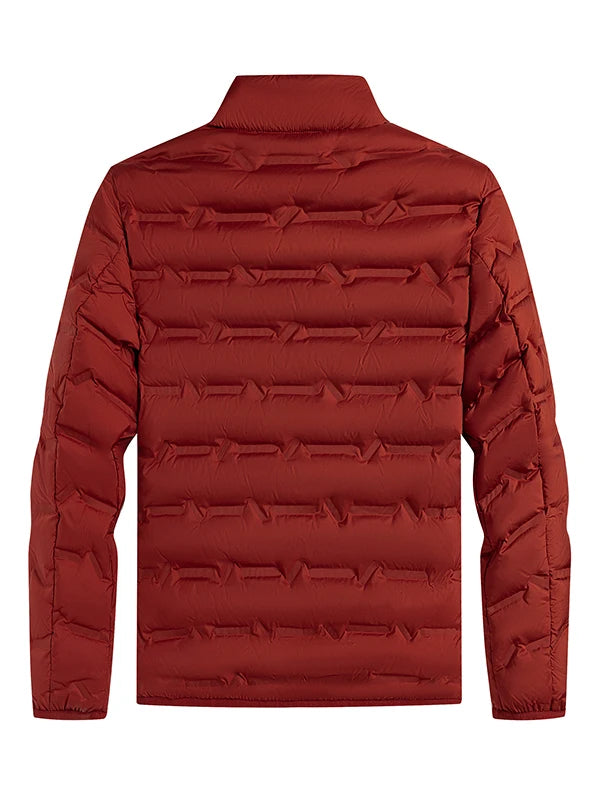 Outdoor Autumn Winter Lightweight Padded Jacket Stand Collar Casual Style Thermal Locking Business Leisure plus Size Coat