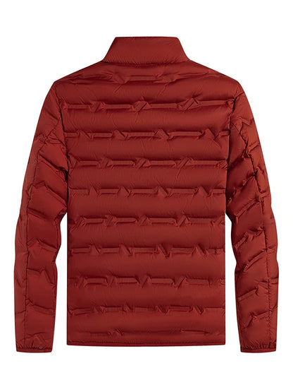 Outdoor Autumn Winter Lightweight Padded Jacket Stand Collar Casual Style Thermal Locking Business Leisure plus Size Coat