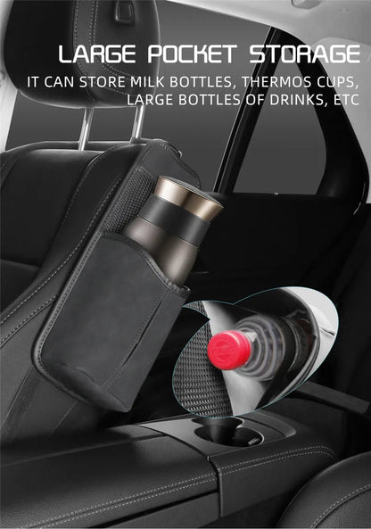 Car Seat Back Bag With Tissue Holder Car Seat Side Storage Bag Car Multifunctional Hanging Drink Holder Mesh Storage Pocket