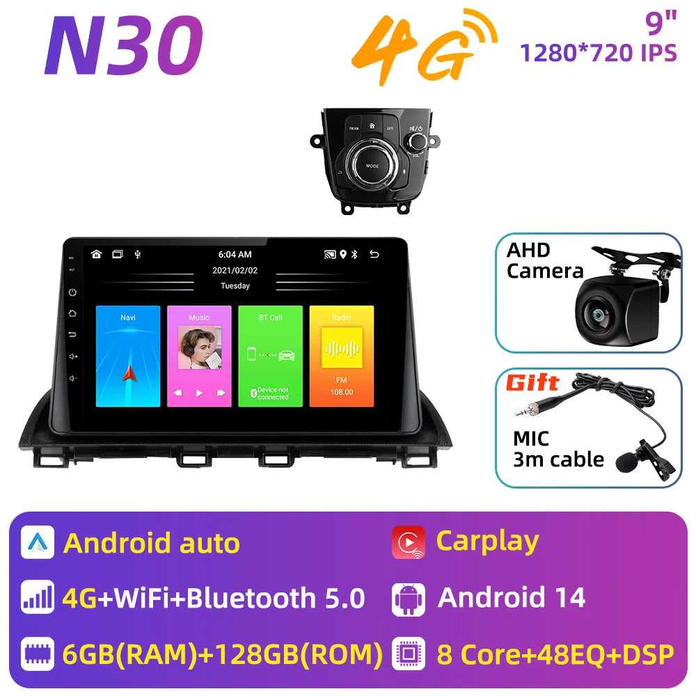 Car Radio For Mazda 3 Axela 2013 - 2018 Android Car Multimedia Player GPS Navigation Carplay Auto Stereo 2 Din Head Unit 4G DSP