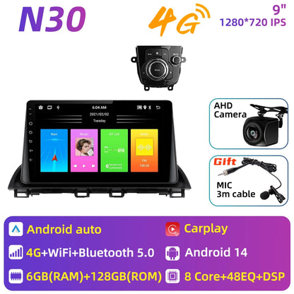 Car Radio For Mazda 3 Axela 2013 - 2018 Android Car Multimedia Player GPS Navigation Carplay Auto Stereo 2 Din Head Unit 4G DSP