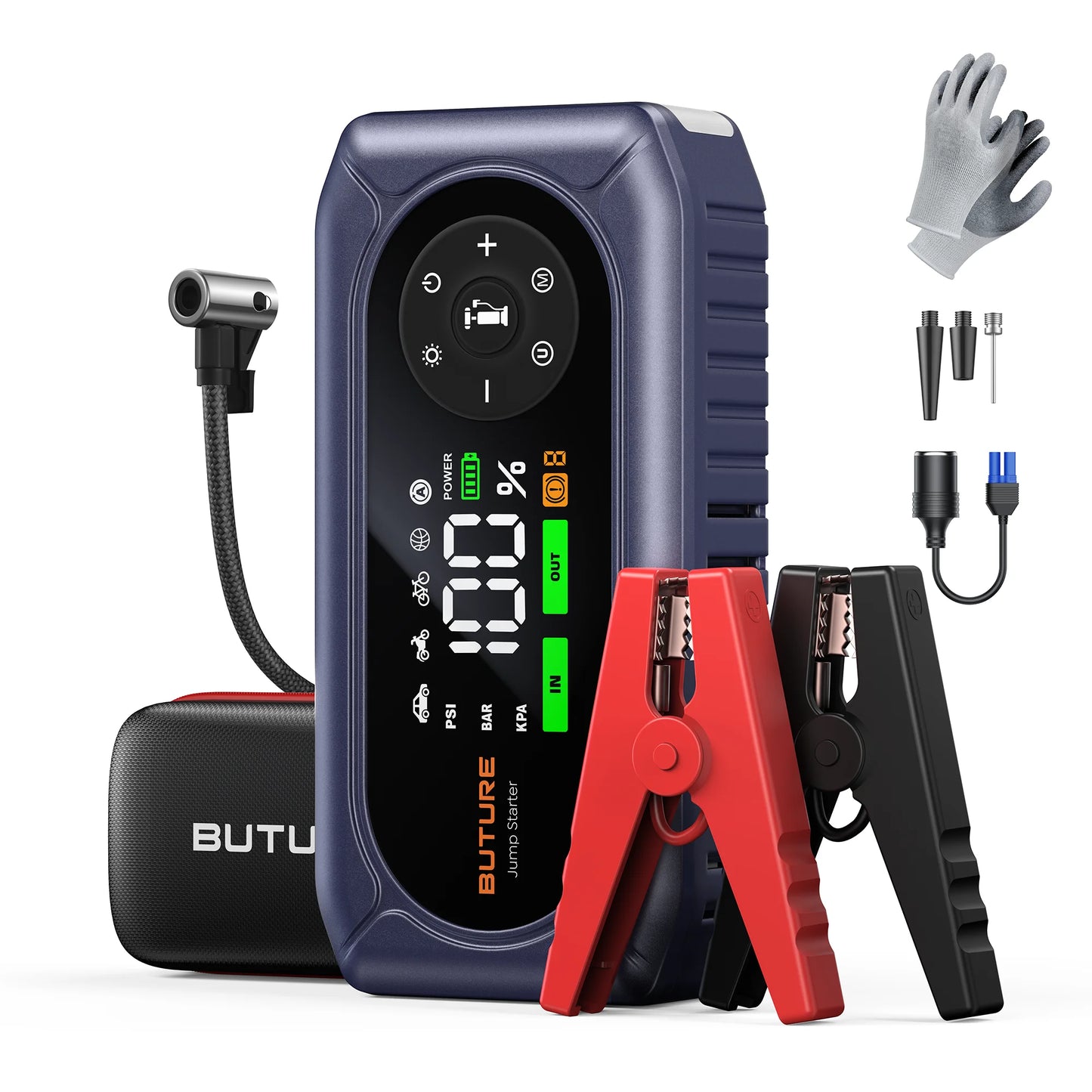 BUTURE 5500A Car Jump Starter BC02 Power Bank Portable 150PSI Air Pump Car Battery Emergency Boosters Car Starter Starting