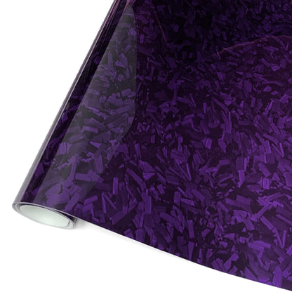 145x200cm Forged Carbon Fiber Purple Car Vinyl Wrap Waterproof Self-Adhesive Film for Hood Roof PPF Vinyl Car Body Covering Film
