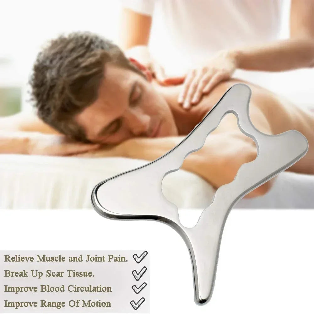 Stainless Steel Gua Sha Massage Tools Scraping Knife Massager for Relaxing Soft Tissue Reduce Head Neck Back Pain Release Tools
