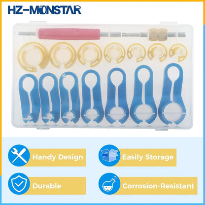 7/16PCS Fuel Line Disconnect Tool Set Auto AC Oil Pipe Quick Removal Tool Angled Fuel Line Replacement Kit
