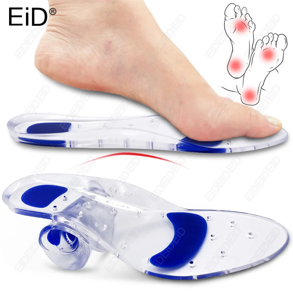 Silicone Gel Medical Insoles for Shoes Men Women Flat Foot Arch Support Orthopedic Insoles for Plantar Fasciitis Relief Shoe Pad