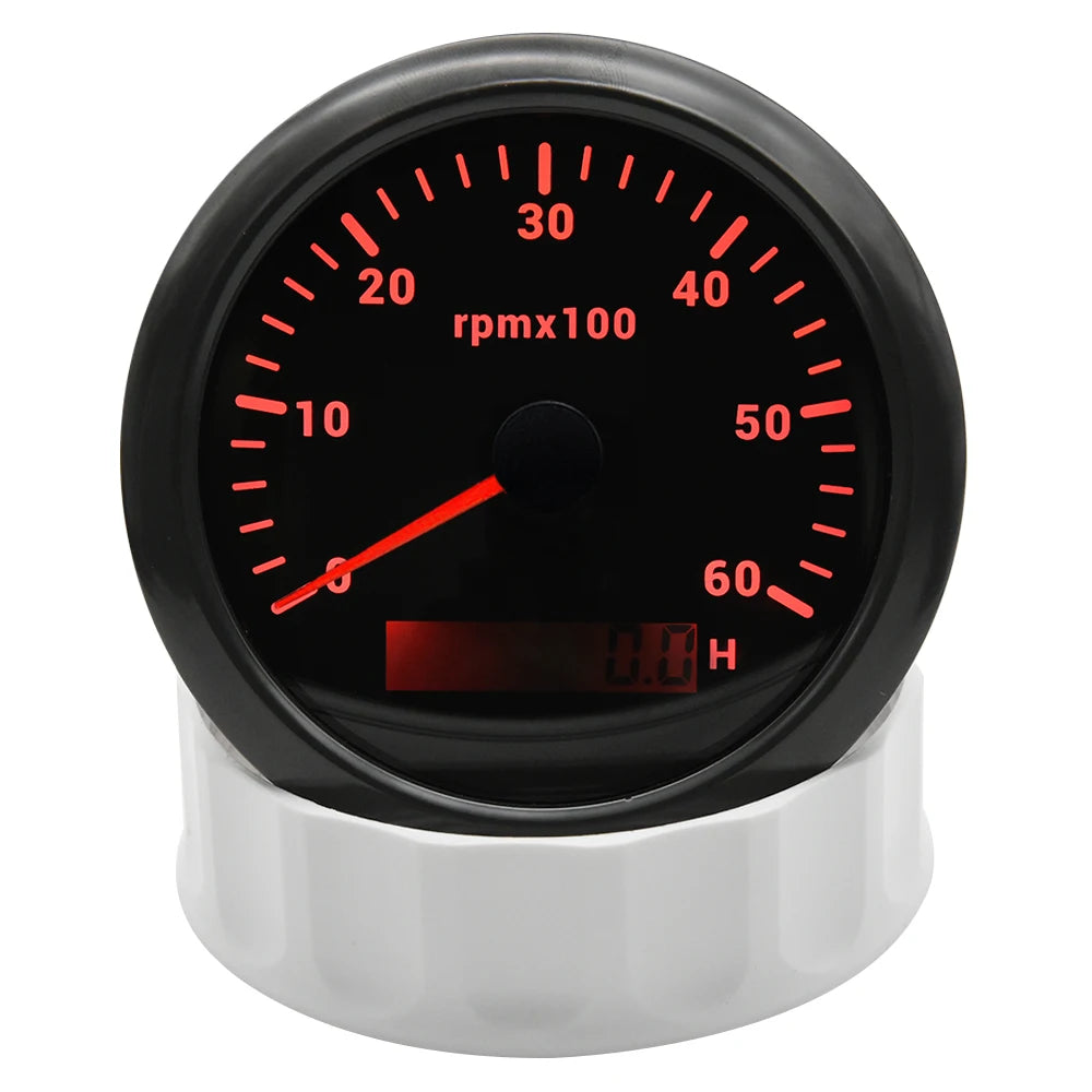 AD 85MM Tachometer with LCD Hour Meter For Marine Boat Car RPM Gauge 0-3000 4000 8000 RPM Meter Tach Sensor 7Colors Backlight