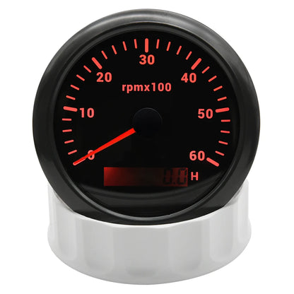 AD 85MM Tachometer with LCD Hour Meter For Marine Boat Car RPM Gauge 0-3000 4000 8000 RPM Meter Tach Sensor 7Colors Backlight