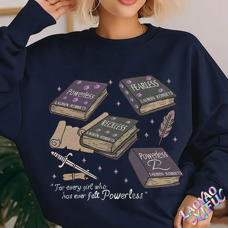 Powerless Series Lauren Roberts Shirt Kai Azer & Paedyn Gray Pullovers Fantasy Bookish Graphic Hoodie Powerful Book Sweatshirt