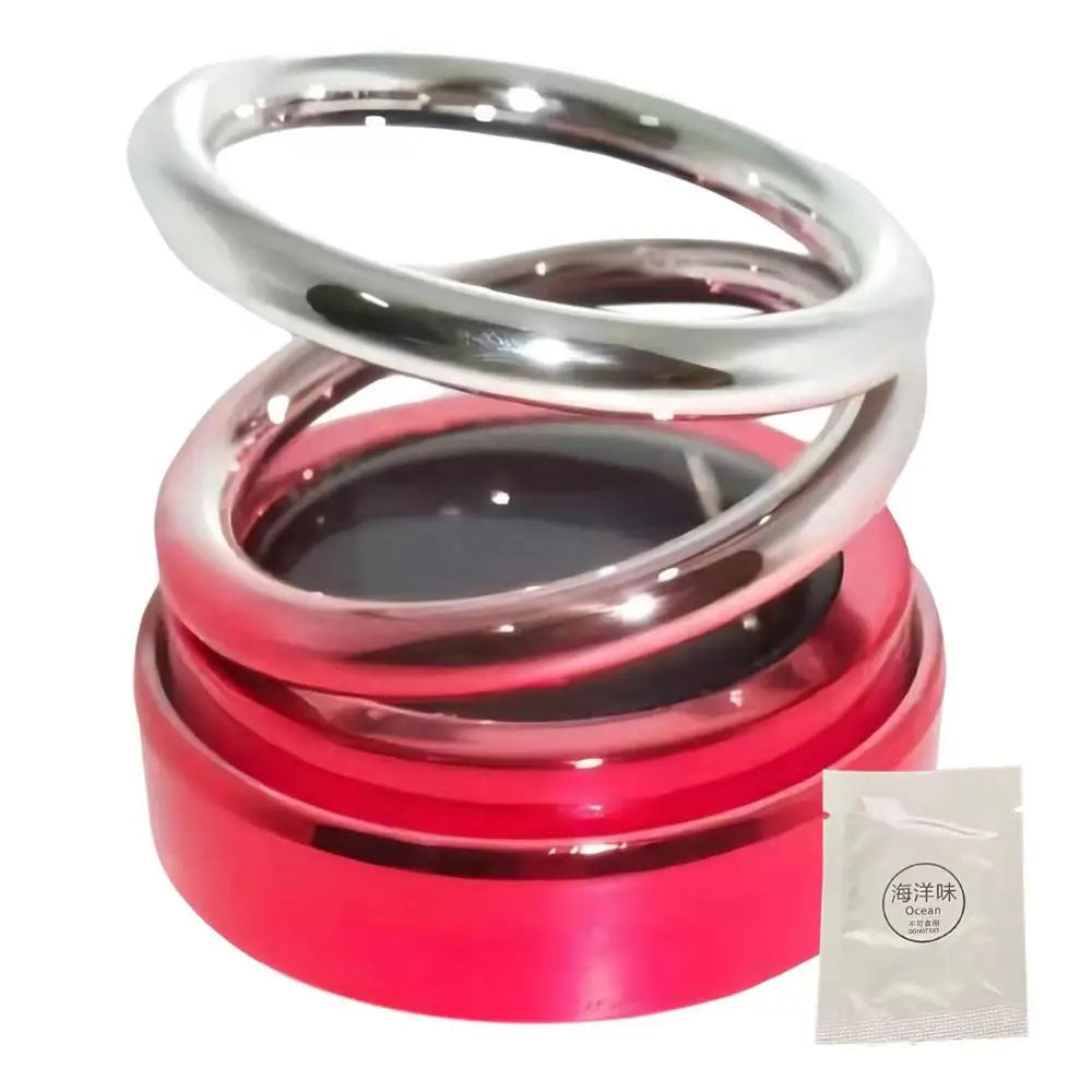 Car Perfume Diffuser Rotating Solar Air Freshener Double-ring Aromatherapy Diffuser Scent Car Decoration Interior Accessories