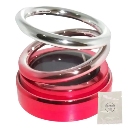 Car Perfume Diffuser Rotating Solar Air Freshener Double-ring Aromatherapy Diffuser Scent Car Decoration Interior Accessories
