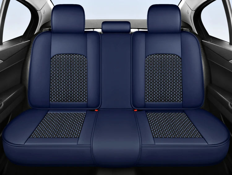 5-seat  car seat cover, new nappa leather ice silk fixed lumbar support, four-season universal, suitable for most cars