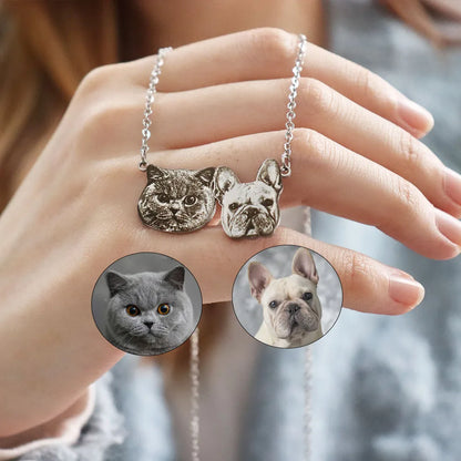 Personalized Portrait Pendant Necklace Custom Child/Couple/Pet Photo Chain Birthday Gift For Her Stainless Steel Jewelry