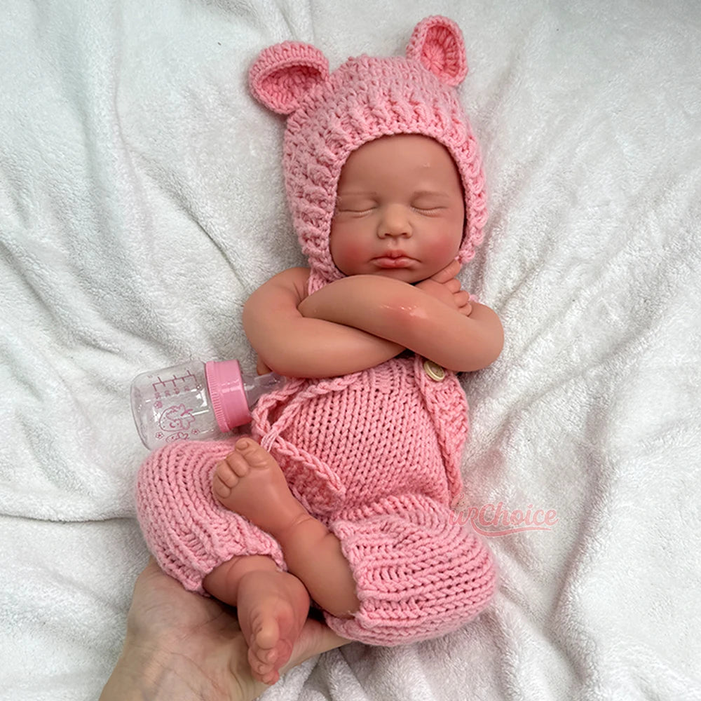 20 Inch Open Mouth Full Silicone Reborn Doll Lifelike Loulou Toy Doll Handmade Art Doll Cute Sleeping Newborn For Collection