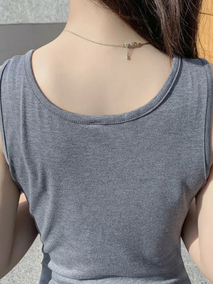 Summer Thin Modal Long Dress Women Loose Black Versatile Dress Strap Vest Skirt Sleeveless Large Size A-Line Korean Style
