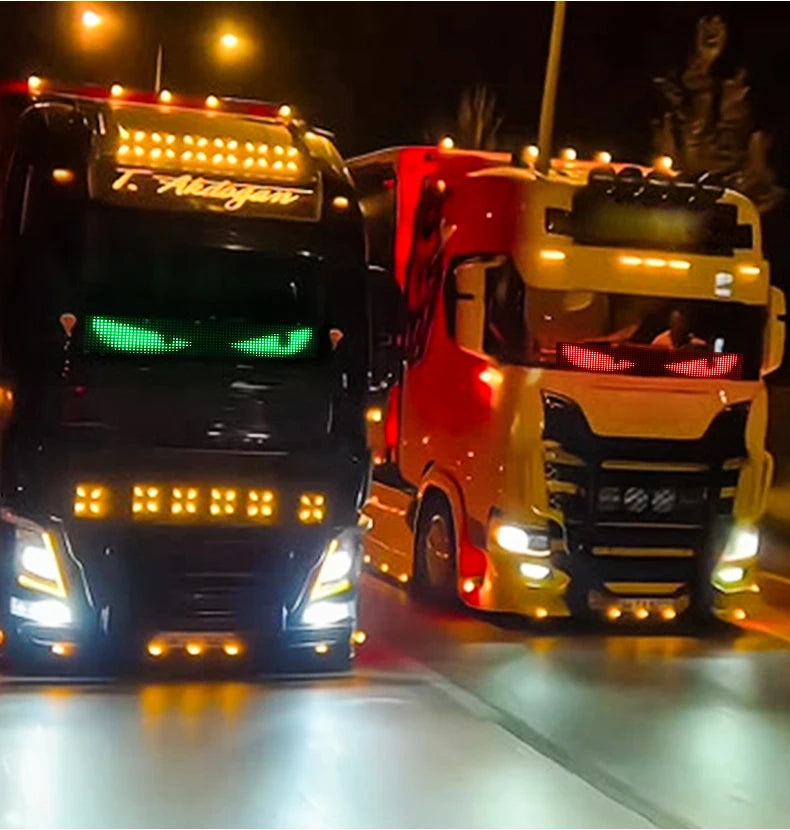 LED Devil Eyes Ambient Light Flexible Windshield Pixel Panel APP Control Custom Text Animation Music Sync For Car SUV Bus Truck