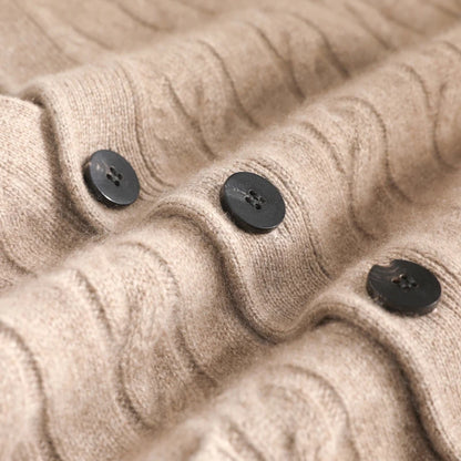 A-Class 100% Pure Cashmere Vest Men's V-Neck Knitted Cardigan Autumn Winter New Twist Flower Business Shoulder Men's Clothing
