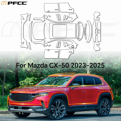 For MAZDA CX-50 2025 Clear Vinyl Wrap TPU PPF 8.5Mil Pre-Cut Paint Protection Film Full Vehicle Kit Anti-Scratch Self Adhesive