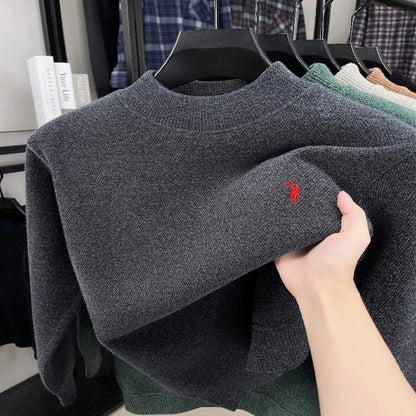 High Quality Brand Fashionable Men's Classic Pony Embroidery Knitted Sweater Hot Selling Autumn Winter New Comfortable Pullover